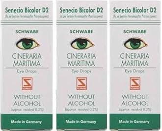 Dr. Willmar Schwabe Germany Cineraria Maritima (D2) Eye Drops Without Alcohol 10Ml (pack 0f 3)