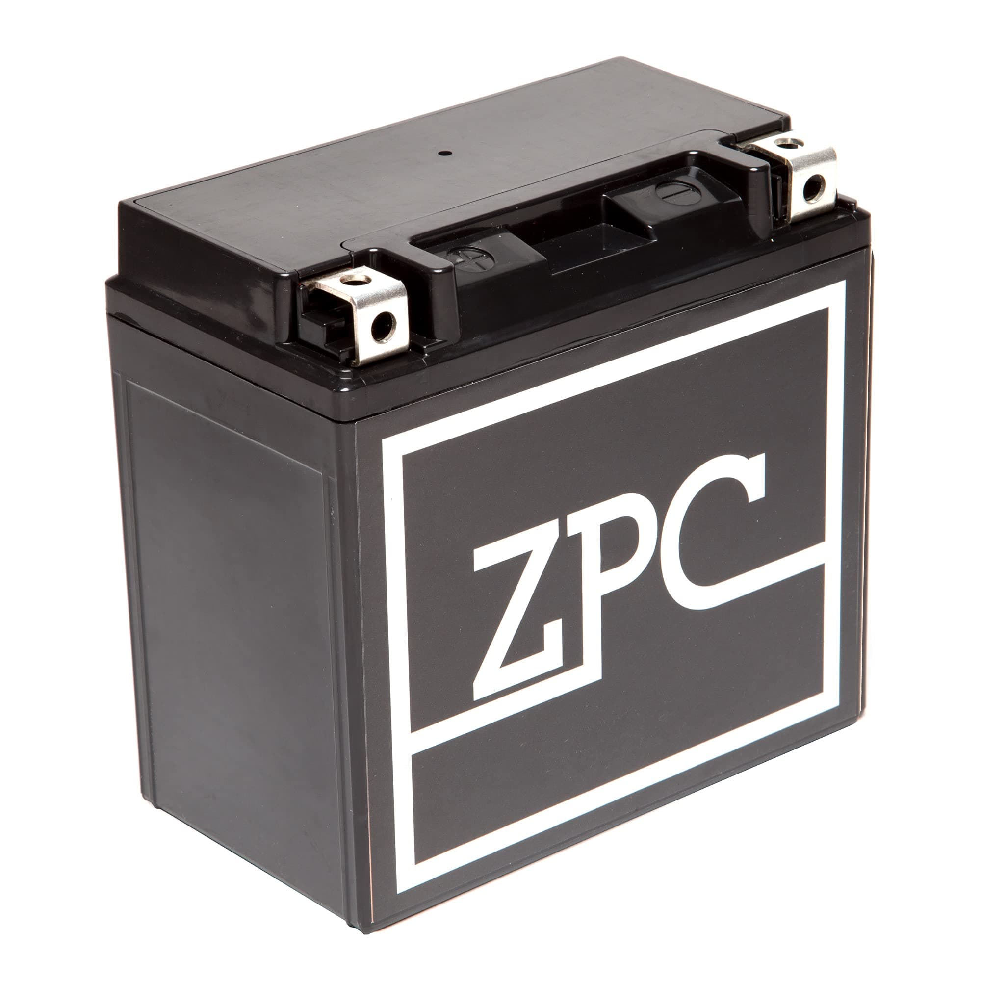 ZPC Battery YTX14-BS Maintenance Free Replacement Battery for ATV, Motorcycle, Scooter, Snowmobile, and UTV: 12 Volts, 1.4 Amps, 12Ah, Nut and Bolt (T3) Terminal