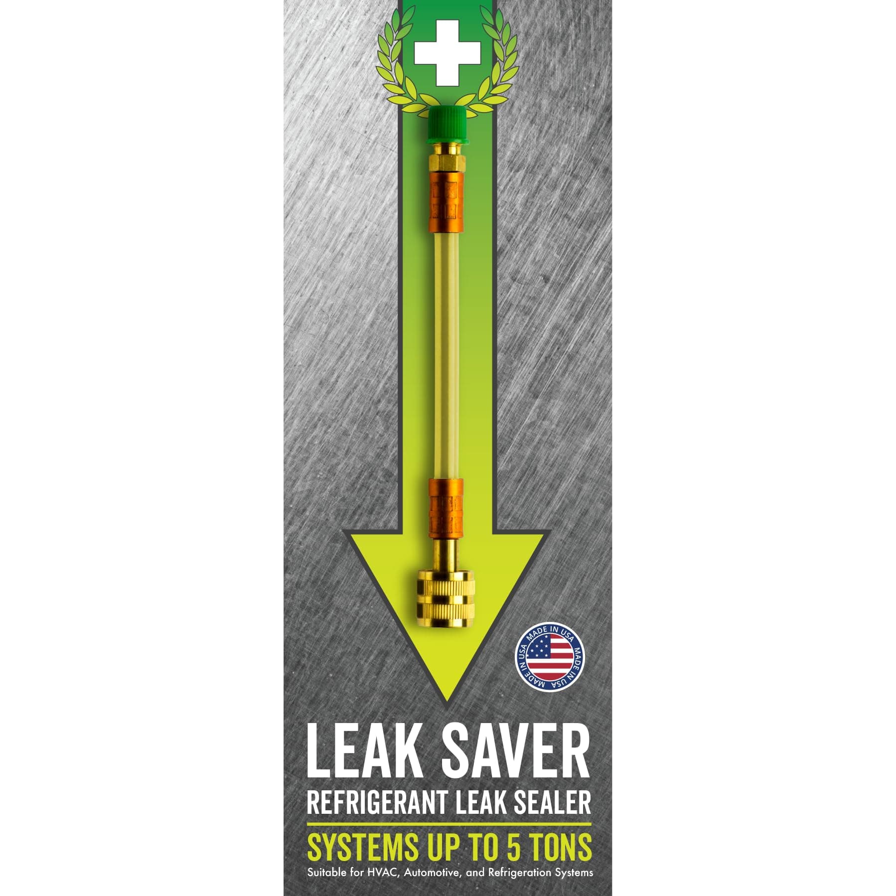 Leak Saver Direct Inject AC Leak Sealer | AC Stop Leak for Most HVAC Systems Up to 5 Tons | Works with All Systems & AC Refrigerants | Made in the USA