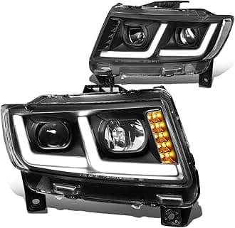 DNA Motoring HL-HPL-JGC11-BK-CL1 Pair LED Drl Projector Headlight (For 11-13 Jeep Grand Cherokee)