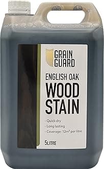 Wood Stain Water Based | English Oak | 5L | Interior Furniture Stain | Light & Dark Stains | Eco-Friendly & Non-Toxic Wood Dye | Easy Application | Quick Dry & Low Odour
