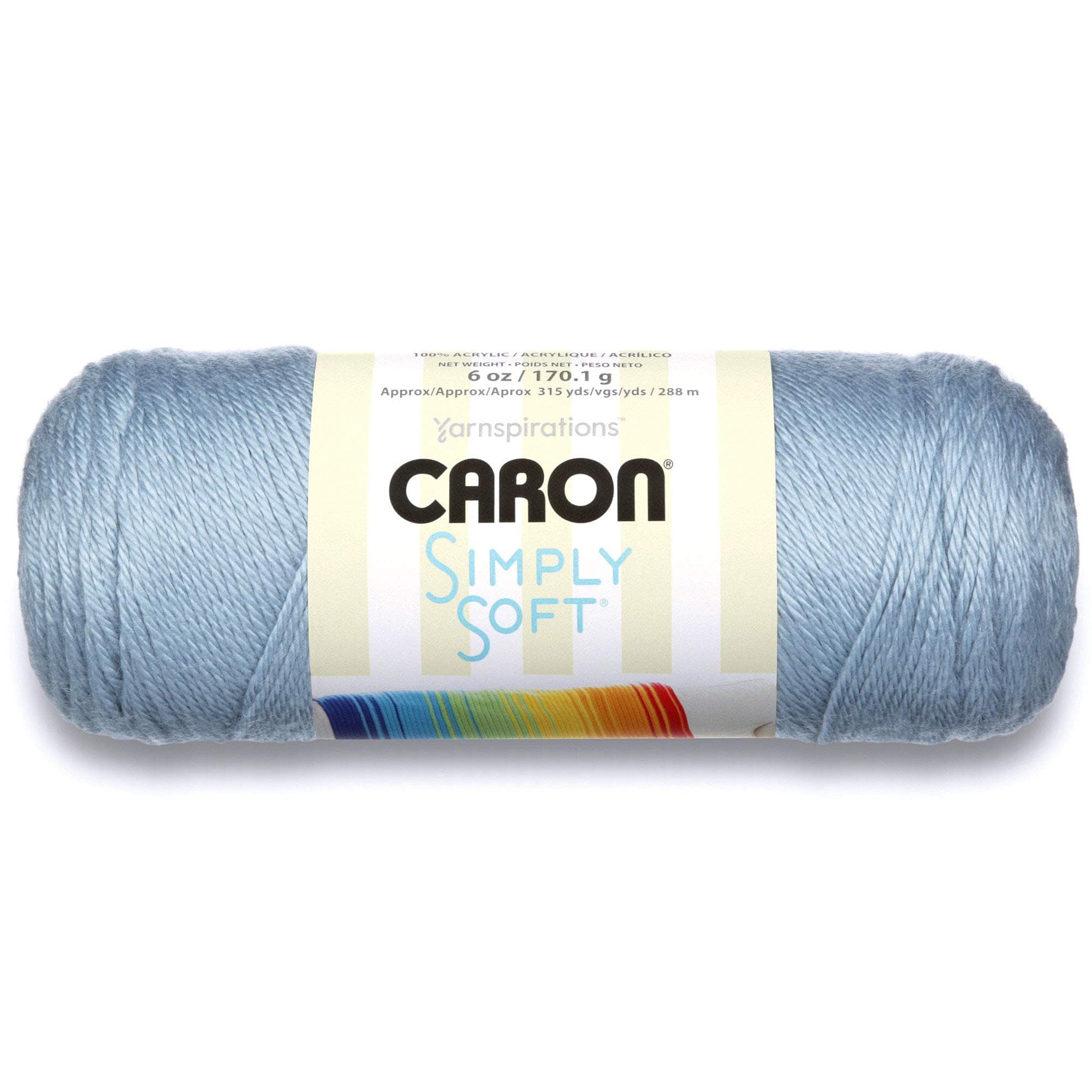 Simply Soft Solids Yarn (4) Medium Gauge 100% Acrylic - 6 oz - Light Country Blue - Machine Wash & Dry