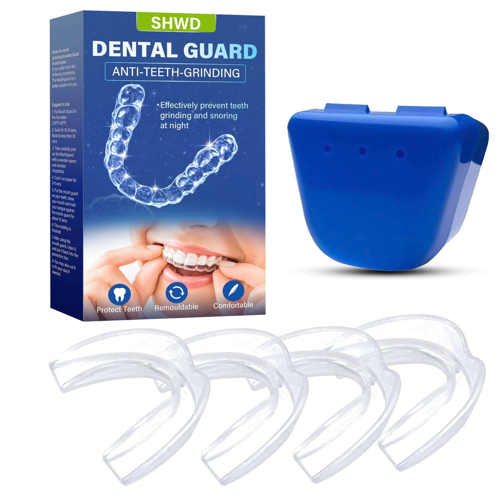 Mouth Guard for Clenching Teeth at Night, Professional Night Guards for Teeth Grinding with Hygiene