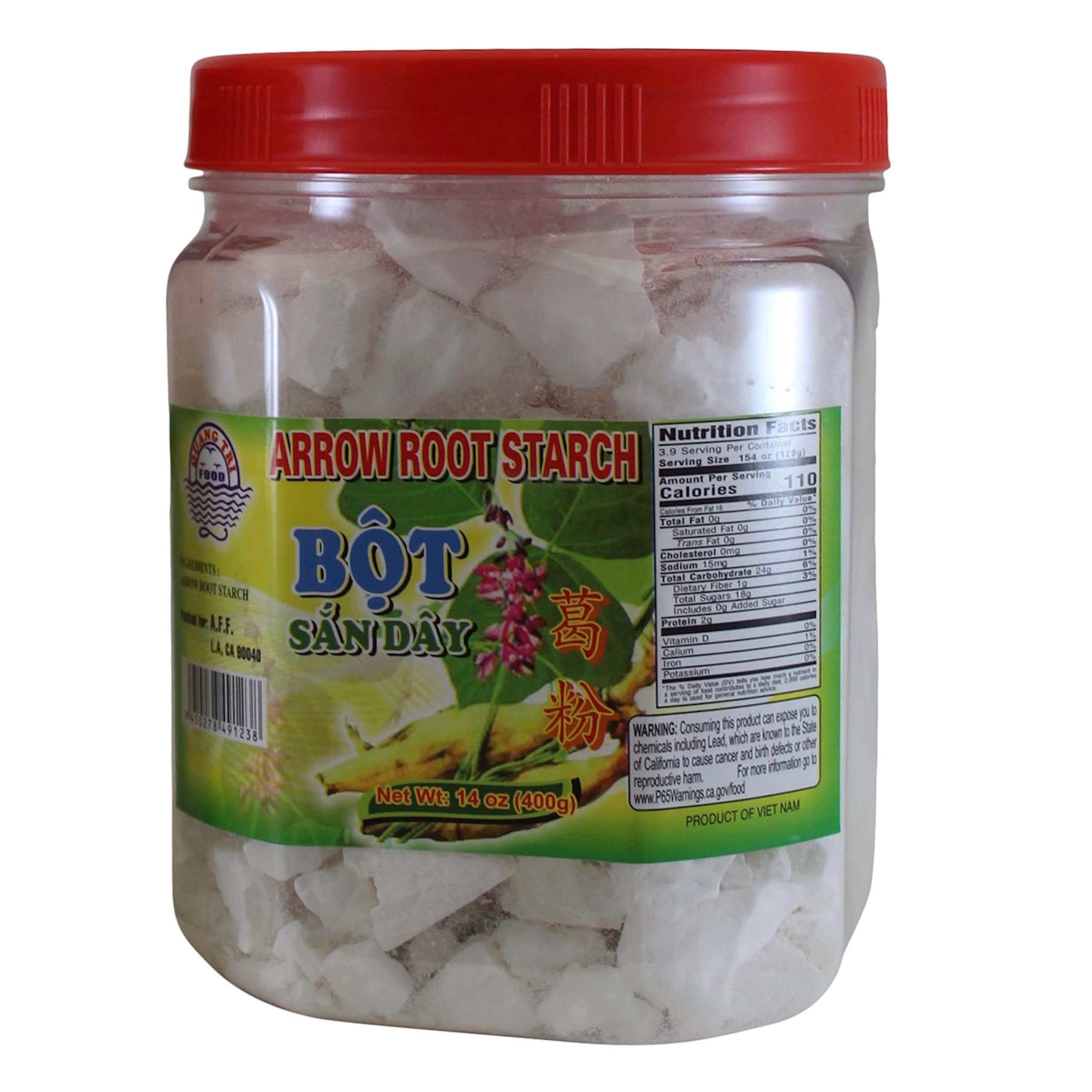 Quang Tri Asian Thickener Arrowroot Bot San Day. Pieces The Size Of A Crunchy Arrowroot Root Starch Snack, 14 Oz Pot.