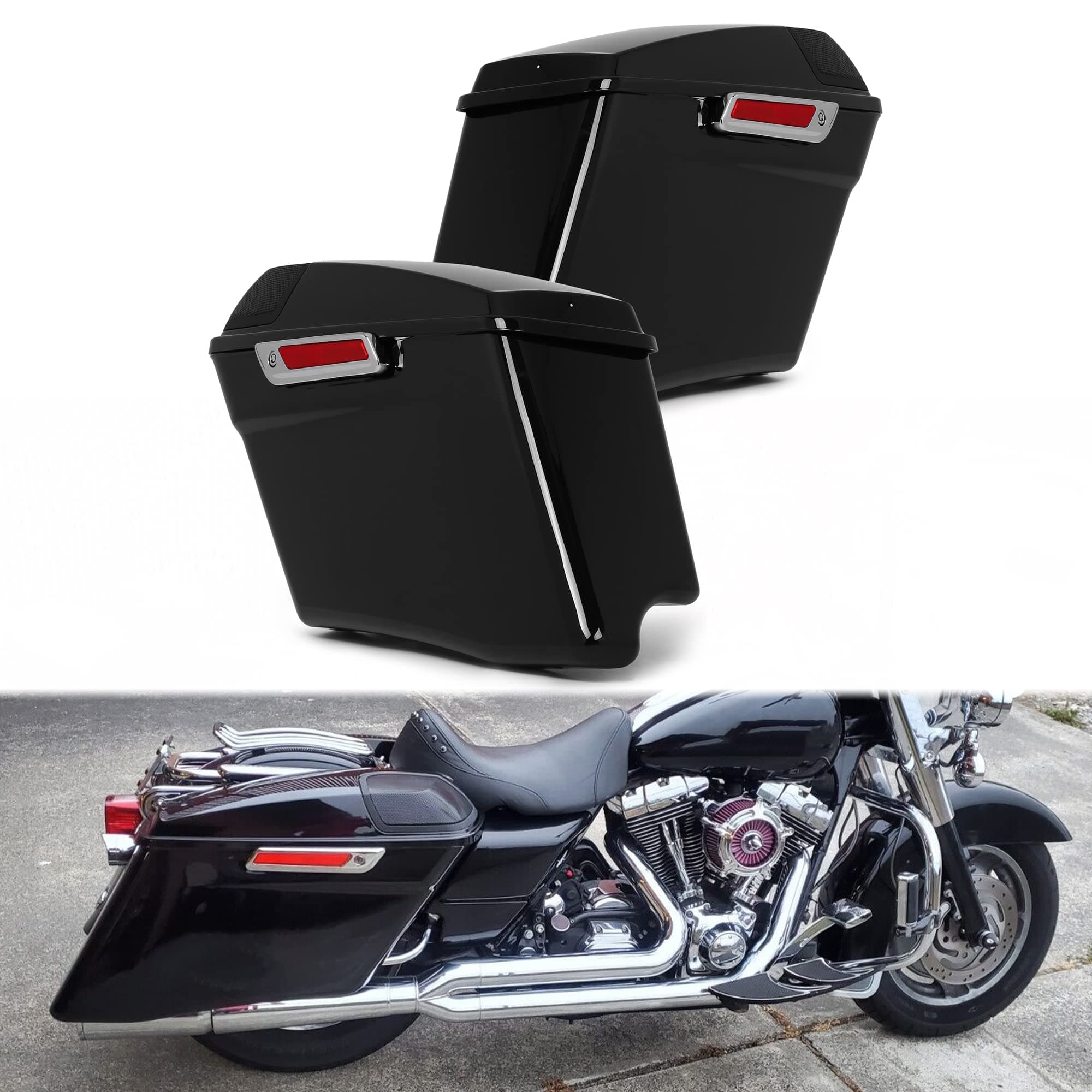 Stretched Saddlebags w/Speaker Lid