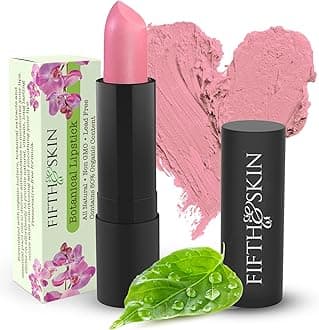 Fifth & Skin BOTANICAL Lipstick (PINK PEACH) | Made in USA | Vegan | Natural | Organic | Cruelty Free | Paraben Free | NO Lead | Moisturizing Color that's Good for your Lips!