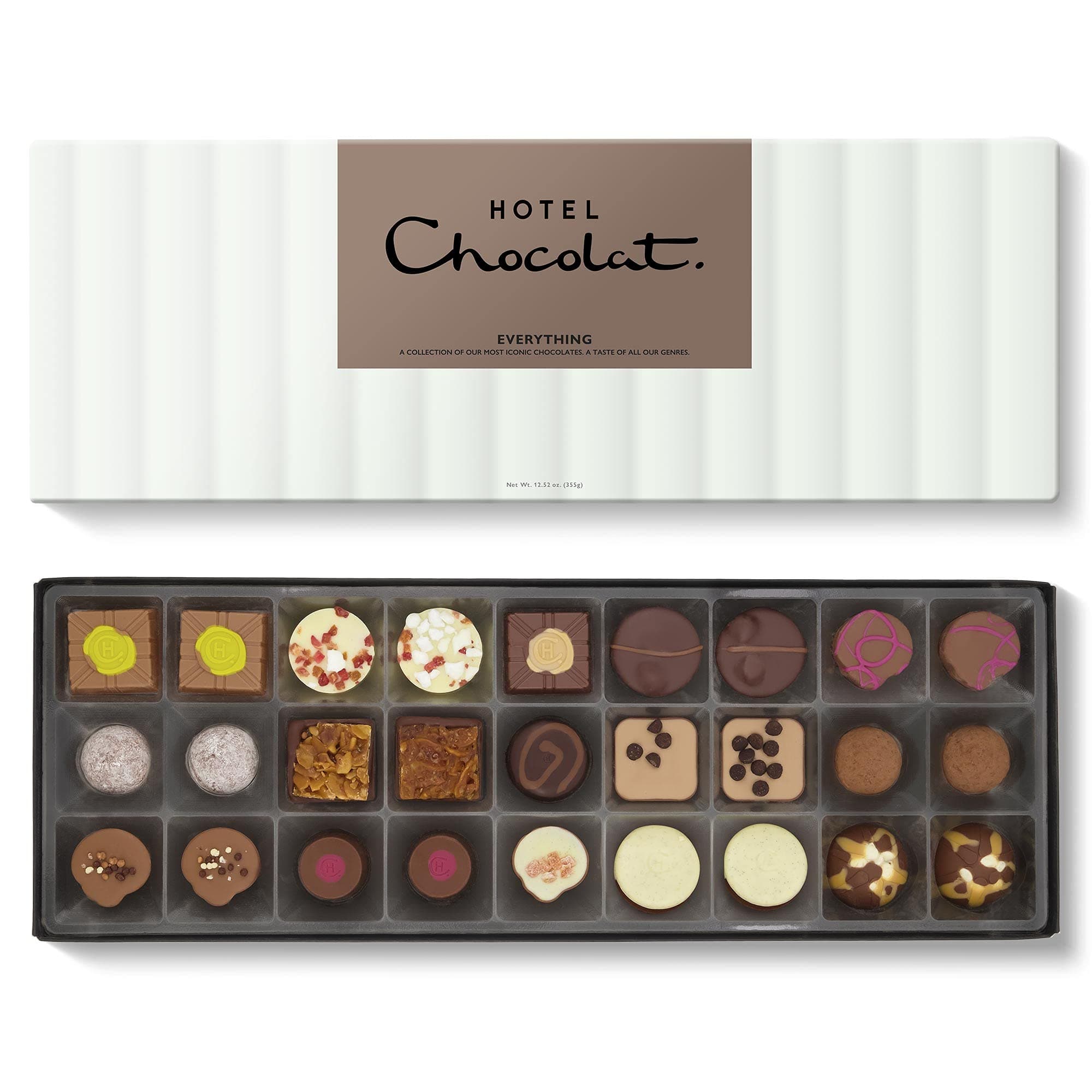 Hotel Chocolat Everything Sleekster - Chocolate Gift Box, 355g - Milk, White & Dark Chocolates Ideal for Birthday, Thank You, Mother's day, Easter - Gifts For Her & Him