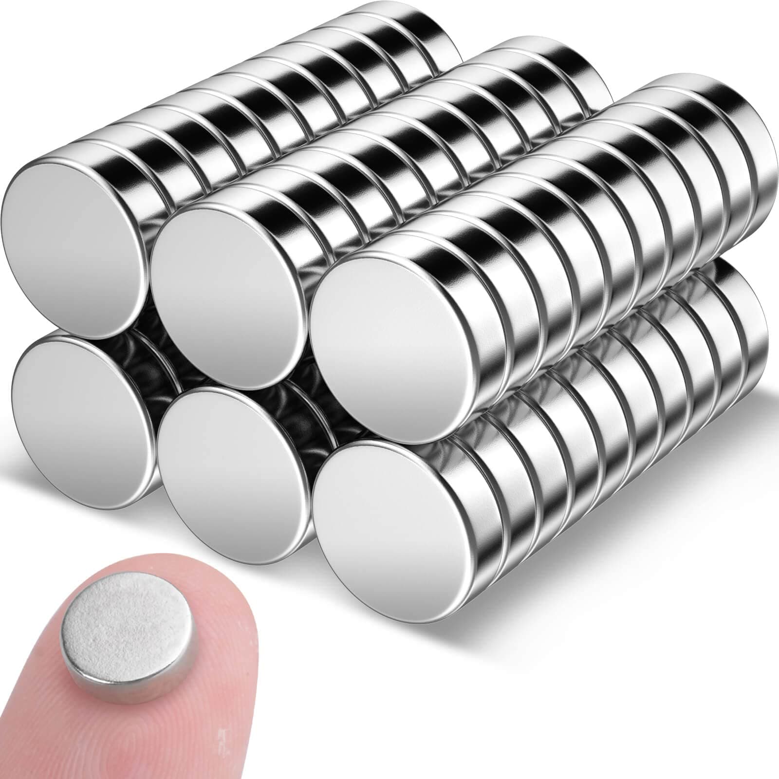MIN CI 60Pcs Refrigerator Magnets, 7 x 2mm Small Magnets Strong Rare Earth Neodymium Magnets, Mini Round Magnet for Crafts, Micro Disc Magnet s for DIY Fridge Miniature Models Whiteboard