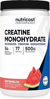 Nutricost Creatine Monohydrate Powder (Watermelon, 500 Gram) - Micronized Creatine Supplement - Vegan, Non-GMO, Gluten Free