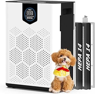 DAYETTE Air Purifiers for Home Large Room Up to 3000 Ft² with HEPA 14 Filter, Pet Air Purifier with Washable Prefilter for Bedroom, Air Cleaner for Smoke Dust Pets Hair Odor, White