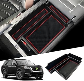 SHAOHAO for 2025 2026 Nissan Pathfinder Center Console Organizer Tray 2022 2023 2024 2025 2026 Pathfinder S/SV/SL/Rock Creek/Platinum Armrest Storage Box Pathfinder 2025 2026 Accessories Organizer