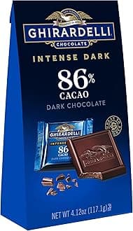 Intense Dark Chocolate SQUARES, 86% Cacao, 4.12 oz Bag (Pack of 6)