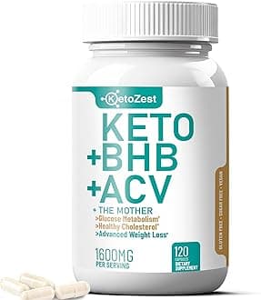 Keto ACV BHB Capsules 1600mg for Advanced Weight Loss & Belly Fat Burn - Organic Apple Cider Vinegar with The Mother Ketones Vegan Supplement - with Vitamin D3 Zinc Chromium for Men Women