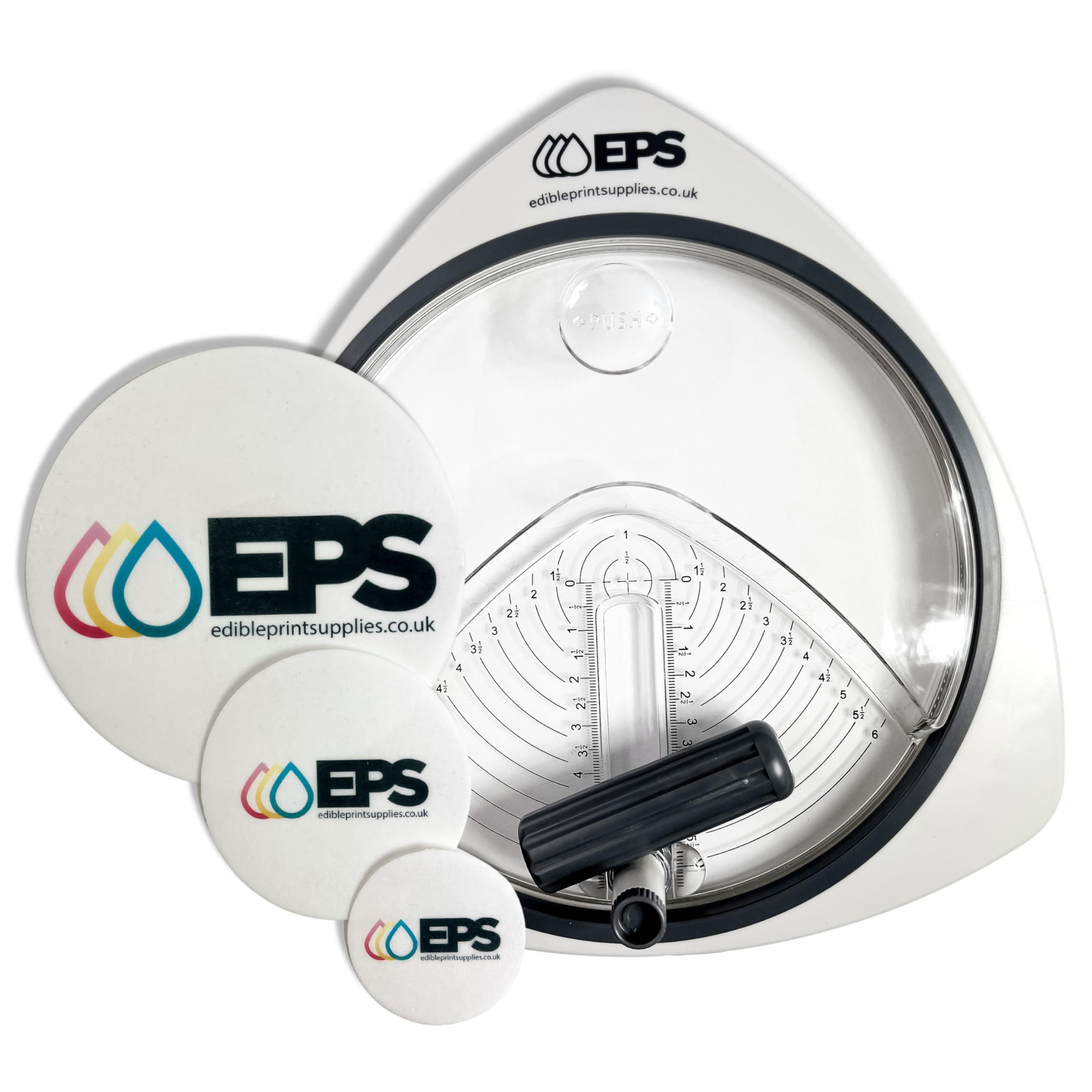 EPS Adjustable Circle Cutter - for Crafts & Cutting Edible Toppers from 1"-6" from Paper, Card, Icing Sheets and Wafer Paper - Cuts Circle Cake, Cupcake and Cocktail Toppers