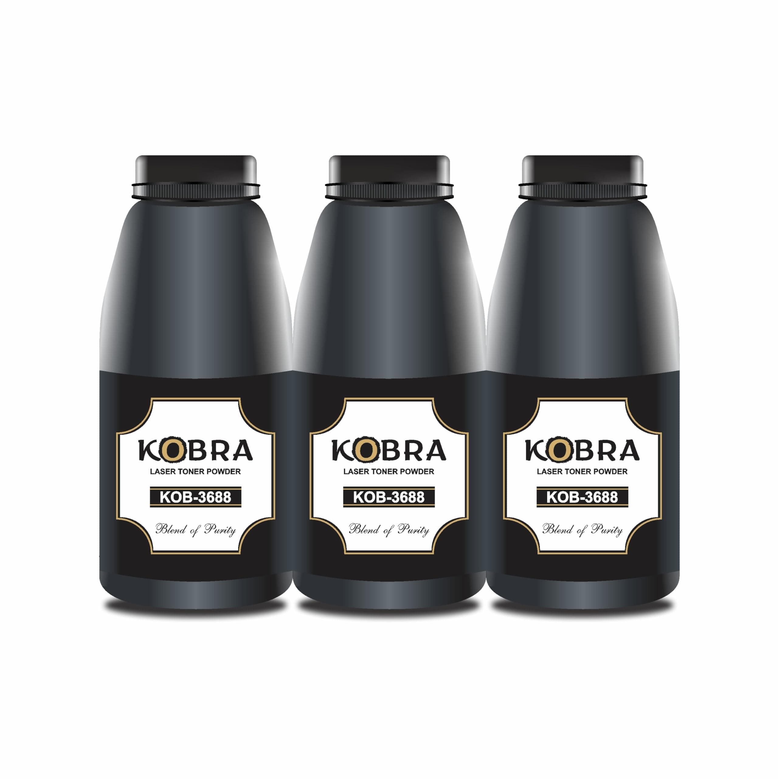 Kobra 3688 Laser Toner Powder Compatible with HP 35A, 36A, 88A, 78A, 83A, 85A & Canon 337, 912, 925 Toner Cartridges (Pack of 03)