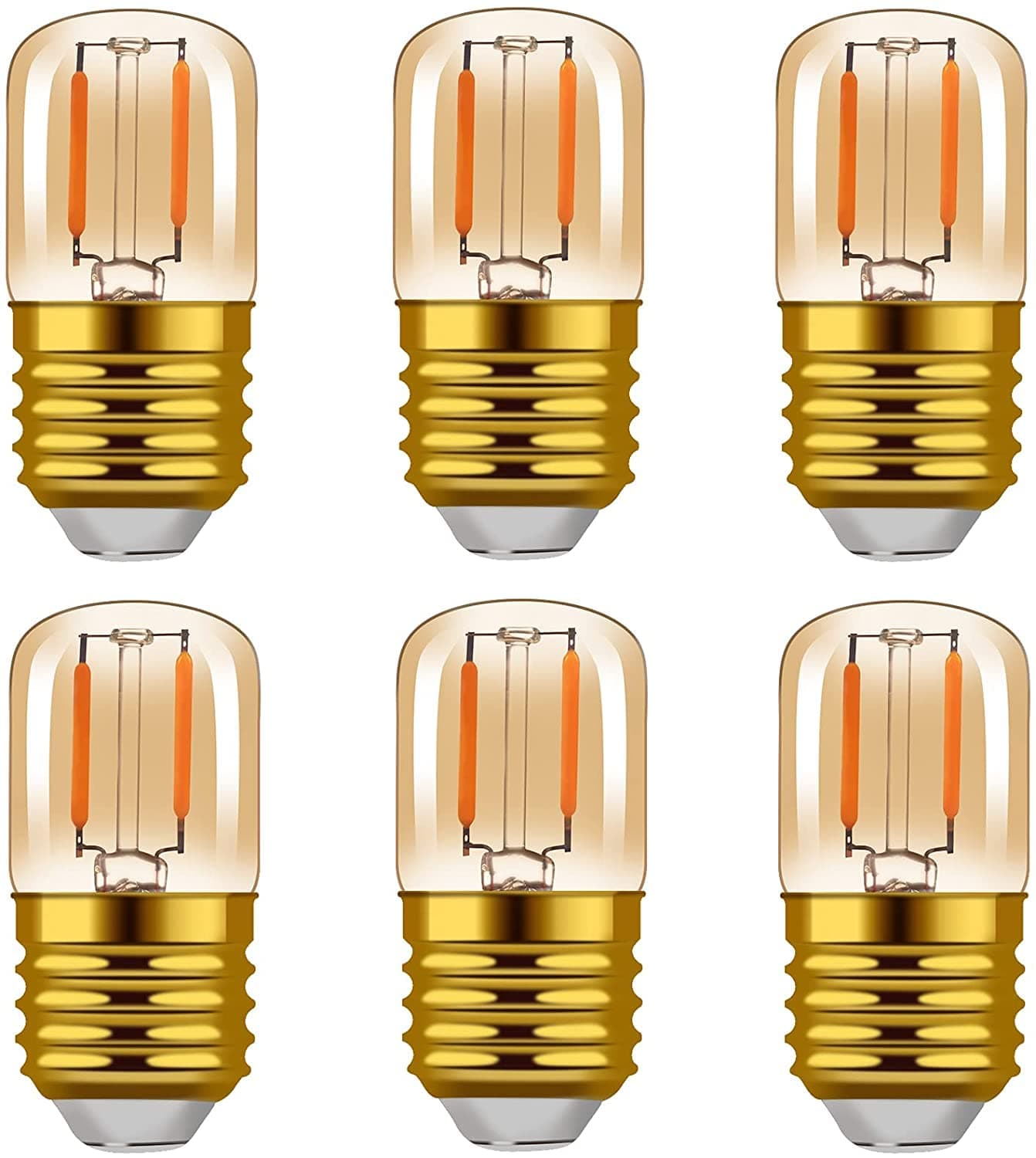1W Low Wattage LED Edison Night Light Bulbs Warm,T28 Mini Vintage Light Bulb 10W Incandescent Equal,E26 Medium Screw Base Bulb for Oven Bulbs Decoration 6 Pack