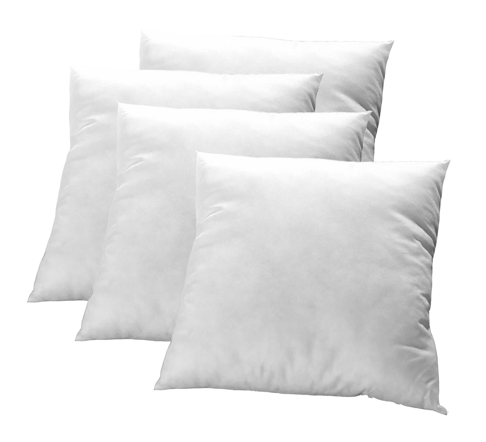 4 x Non-Woven Polyester Inner Cushion Pads, 50 x 50 cm for Decorative Cushions, 100% Washable Polyester Fibre (Corovin)