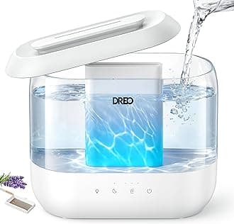 Humidifiers for Bedroom, 4L Top Fill for Large Room, 36H Runtime, 28 dB Quiet Supersized Cool Mist Air Humidifier for Baby Nursery, Plants, Indoor, Night Light, Easy to Clean & Fill, White