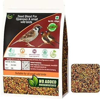 Bird Food for All Small Bird Birds 900 Gram Feed for Wild Sparrows,Finches Budgies, Munias Pack of 1