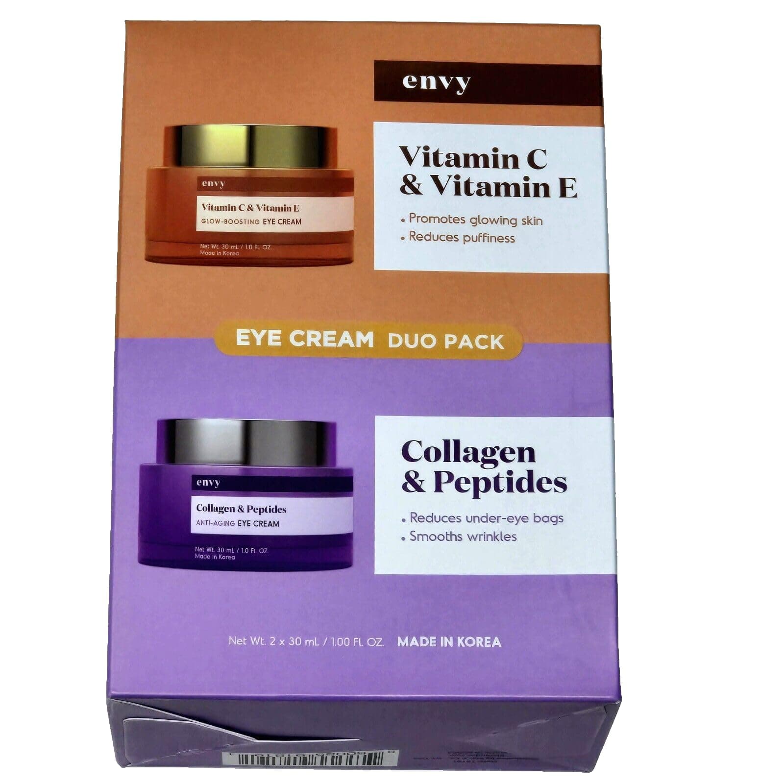 Envy Eye Cream Duo Pack Vitamin C & Vitamin E 1.00 fl oz. Collagen & Peptides 1.00 fl oz.
