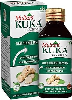 Multani Kuka Cough Syrup 200ml | Get Ayurvedic Relief from Throat Issue, Chest Congestion, All Types Of Cough & Cold | Goodness Of Tulsi, Pippali, Satpudina & Other Herbs
