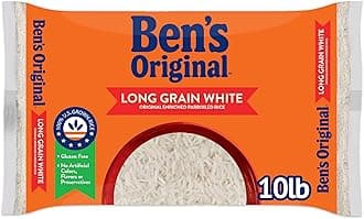 BEN'S ORIGINAL Enriched Long Grain White Rice, Parboiled Rice, 10 lb Bag