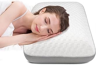 – Memory Foam Pillow for Side, Stomach and Back Sleepers, Ergonomic Neck Pillow for Deep Sleep, with Cooling, Washable Case