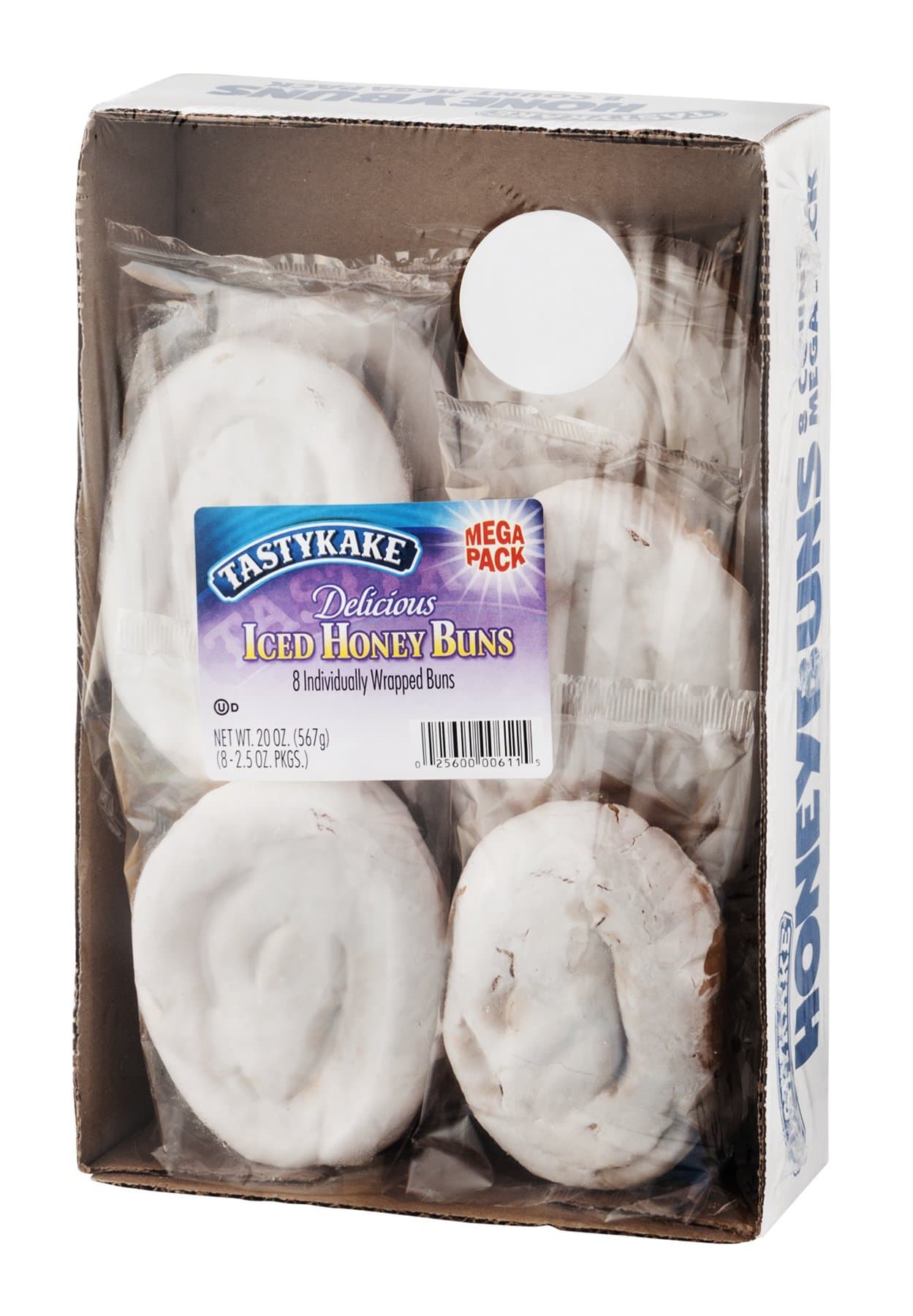 Tastykake Iced Honey Bun 8 Count, 20 Ounce
