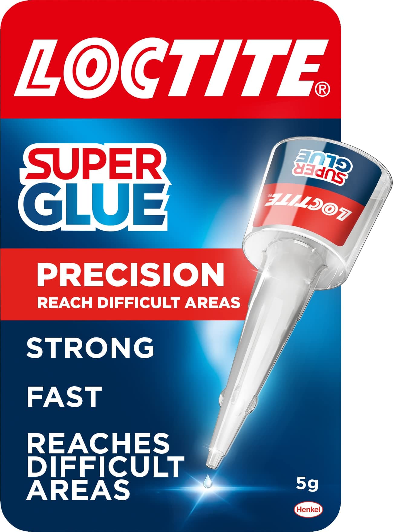 Precision, Strong All Purpose Liquid Adhesive for Accurate Repairs, controlled application on hard to reach surfaces, bonds in seconds, waterproof, multi material, DIY, super glue, 5g