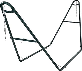 Sunnydaze 550-Pound Capacity Universal Multi-Use Heavy-Duty Steel Hammock Stand, 2 Person, Fits Hammocks 9 to 14 Feet Long, Green