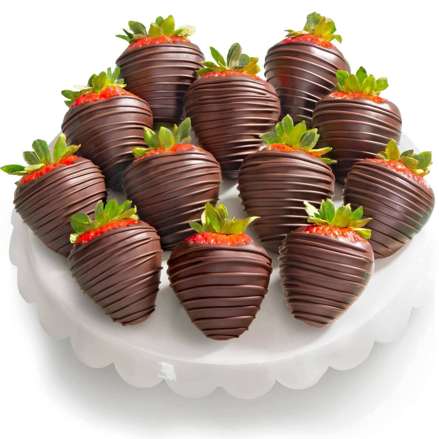 A Gift Inside 12 Dreamy Dark Chocolate Covered Strawberries for Valentine's Day, Birthday, Thank You