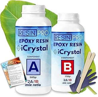 Resin Pro Crystal Clear Epoxy Resin 300 g| Fast Drying, Non-Toxic Clear Epoxy Resin & Hardener for Wood, Fabric, Glass & Paper, DIY Art, Coaster, Mould Casting, Jewellery Making & Surface Coating
