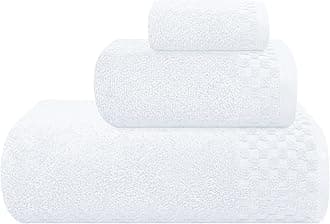 MyOwn Ultra Soft 3 Pack Cotton Towel Set, Contains a Bath Towels 28x55 inch, a Hand Towels 16x24 inch & a Wash Coths 12x12 inch, Ideal Everyday use, Compact & Lightweight - White
