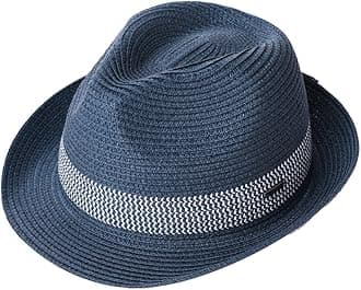 Comhats Unisex Summer Panama Fedora Trilby Straw Sun Hats for Men Women Safari Beach Hat Packable XS-XXXL