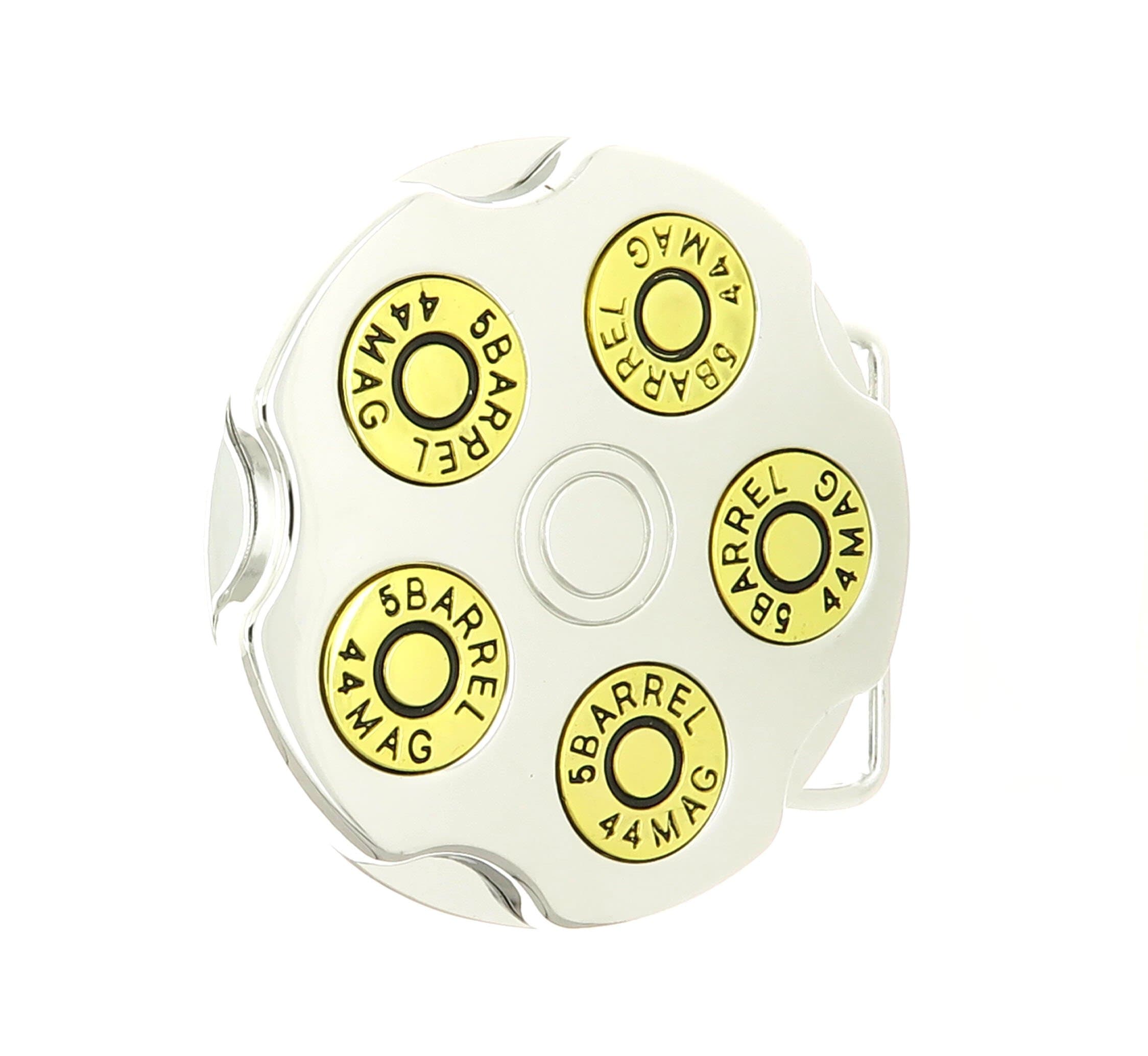 5 Barrel Bullet Gun Belt Buckle