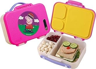 rabitat Munchbee Peppa Pig Bento Lunch Box | 1+1 Year Brand Warranty | Tiffin Box for School | Lunch Box for Kids Boys & Girls | BPA Free, Leakproof & Durable Bento Design | 1000ml | Follow Me