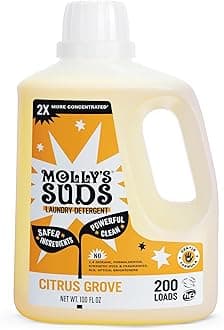 Molly's Suds Liquid Laundry Detergent | Natural Laundry Detergent Soap for Sensitive Skin | 2x Concentrated, High Efficiency (HE) (Citrus Grove - 200 Loads)