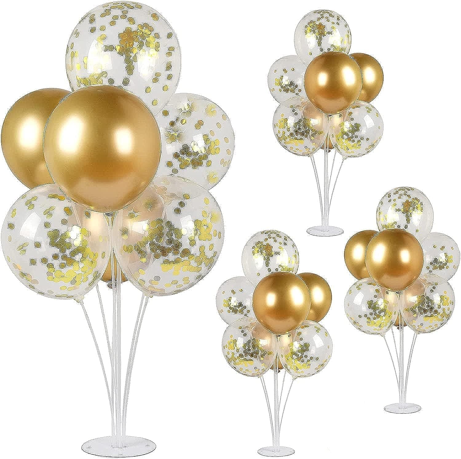 SKY-TOUCH 4 Sets Balloon Stand Holders with 28Sticks,Each Balloon Stand Can Decorate 7 Balloons,Durable and Reusable for Birthday Wedding Party Decorations Supplies