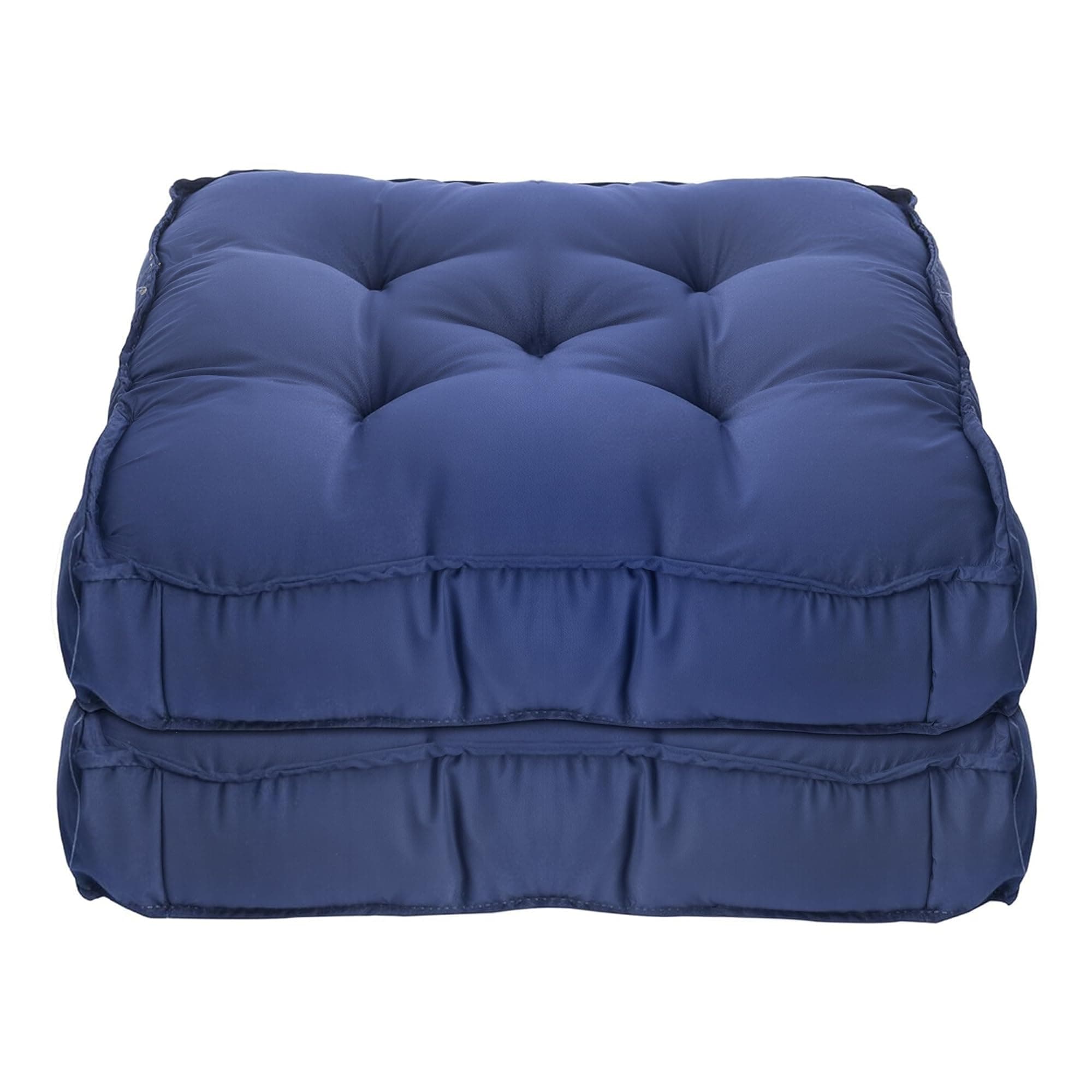 Kuber Industries Square Chair Pad/Cushion|Quilted Microfiber Fabric & Solid Color|Soft & Comfortable Sitting|Size 45 x 45 x 7 CM, Pack of 2 (Navy Blue)