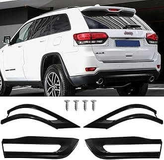 Tail Light Lamp Cover Trim Bezel Glossy Cover Trim Exterior Accessories for Jeep Grand Cherokee 2014-2021 Replacement for 68220968AA 68220970AA 68219812AA 68219813AA(Black)