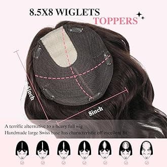 YAMI 14-Inch Remy Human Hair Topper for Women With Thinning Hair - Skin Scalp Real Human Hair (Dark Brown)