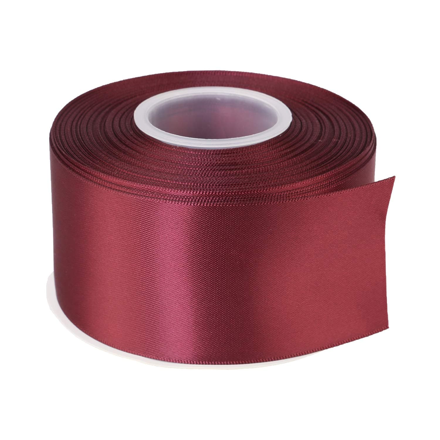 ITIsparkle 2" Inch Double Faced Satin Ribbon 25 Yards-Roll Set for Gift Wrapping Party Favor Hair Braids Baby Shower Decoration Craft Supplies, Burgundy