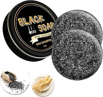 2 PCS Black Soap for Gray Hair Reverse Bar Soap，Natural Shampoo for Men Gray Hair Coverage, Darkening Shampoo Bar with Ginseng & Black Sesame, Vegan, Moisturizing & Scalp Care for Men Women