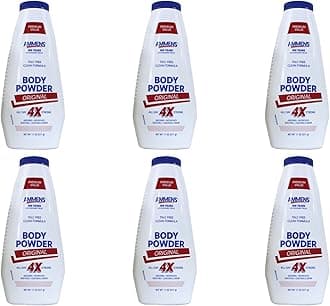 Ammens Body Powder Original – Talc-Free Clean Formula, All-Day 4X Strong Protection, 11 oz (Pack of 6)