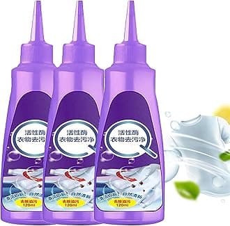 Active Enzyme Clothing Stain Remover - White Shirt Guardian, Active Enzymatic Laundry Cleaning, Stubborn Stains Cleaner, Clothes Oil Stain Remover, Clothing Quick Laundry Dry Cleaner (Purple - 3Pcs)
