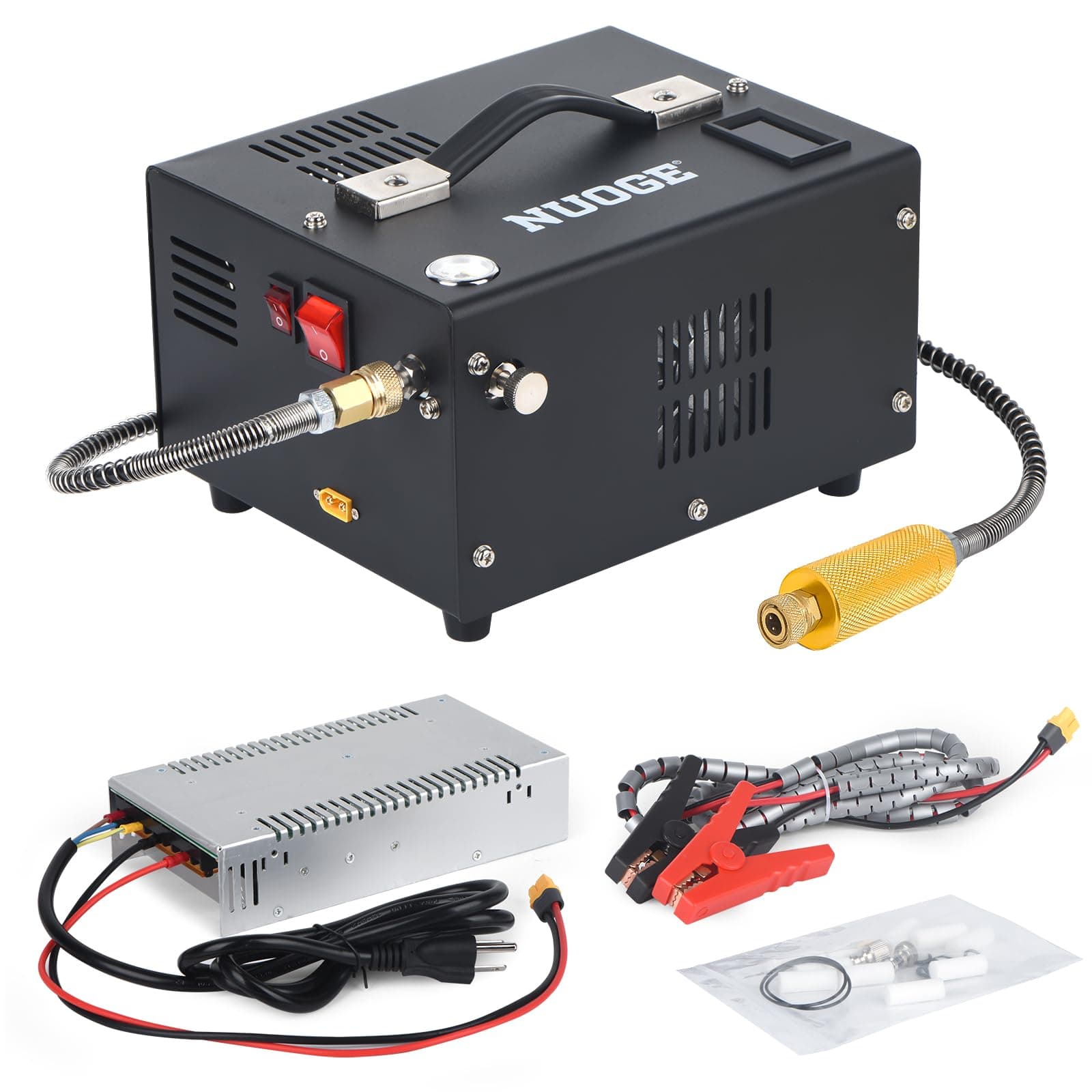 - Pcp Air Compressor 4500Psi 30Mpa Powered by Car 12V Dc or Home 110V Ac W/Converter Paintball/Scuba Tank Compressor Pump
