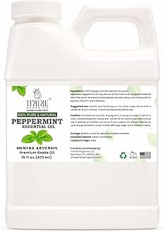 16 fl oz - Peppermint Essential Oil 100% Pure, Uncut and Natural, 16 fl oz - Peppermint Essential Oil for Aromatherapy, Diffuser, Hair Care, Skin Massage - with Dropper