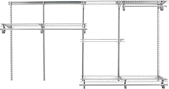 ClosetMaid 8809 ShelfTrack Closet Organizer Kit, 5-Feet to 8-Feet, White