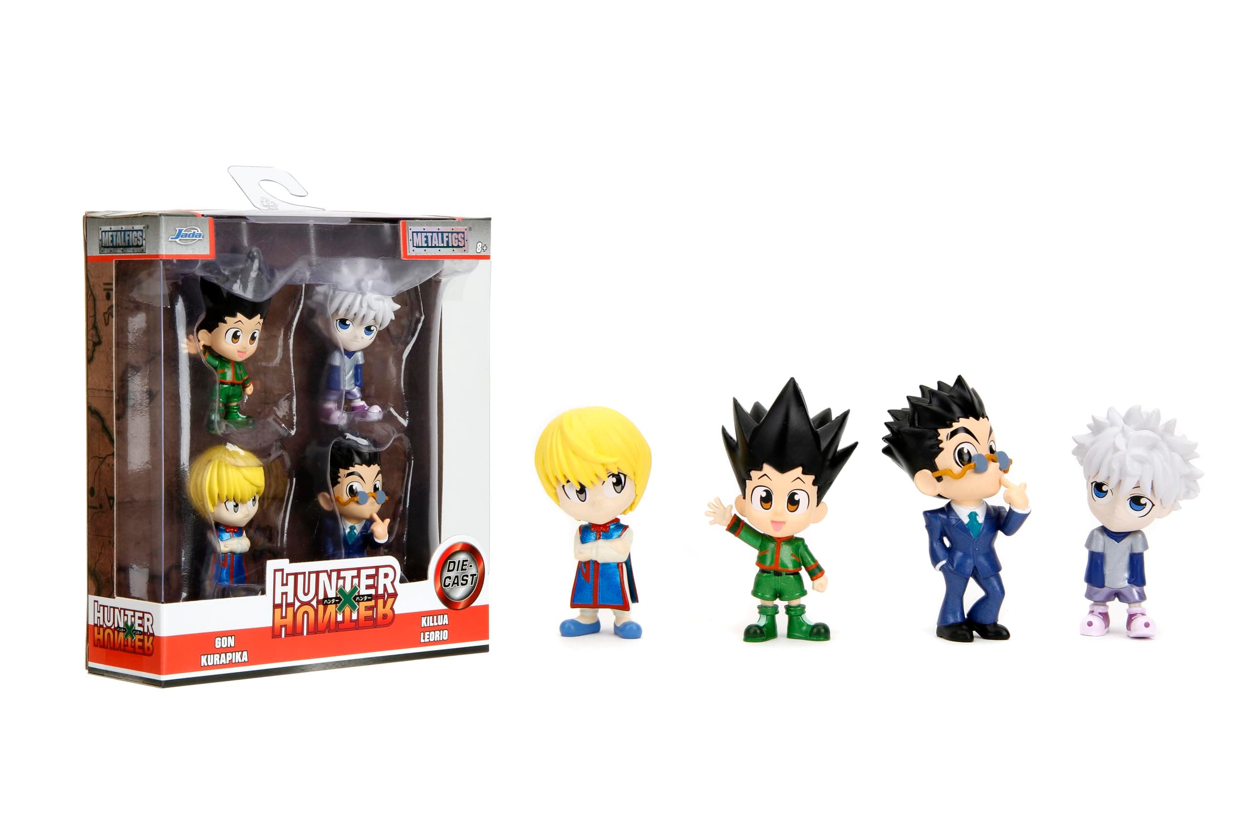 Hunter x Hunter Metalfigs 2.5" 4 Pack (Gon, Killua, Kurapika, Leorio) - Collectible Die-Cast Figures - Authentic Designs, Premium Quality - Toys for Adults & Kids