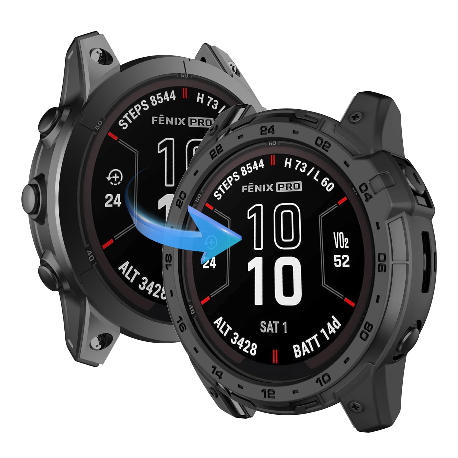 OVERSTEP Protector Case Cover for Garmin Fenix 7X/Fenix 7X Solar, TPU Protective Cases Shock Proof Cover.